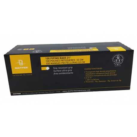 Matfer Bourgeat Clear Ultra Grip Disposable Pastry Bags 21'' - Roll Of 100 Matfer Bourgeat Clear Ultra Grip Disposable Pastry Bags 21'' - Roll Of 100