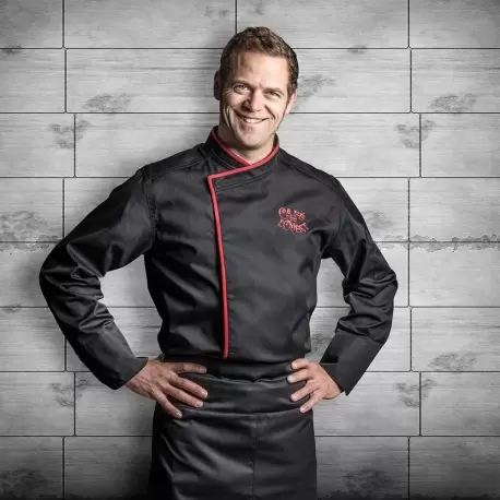 Clement Design CDM-MUB Men's MURANO Chef's Jacket - Long or Short Sleeve (Black) Chef Coats & Jackets Clement Design CDM-MUB Men's MURANO Chef's Jacket - Long or Short Sleeve (Black) Chef Coats & Jackets