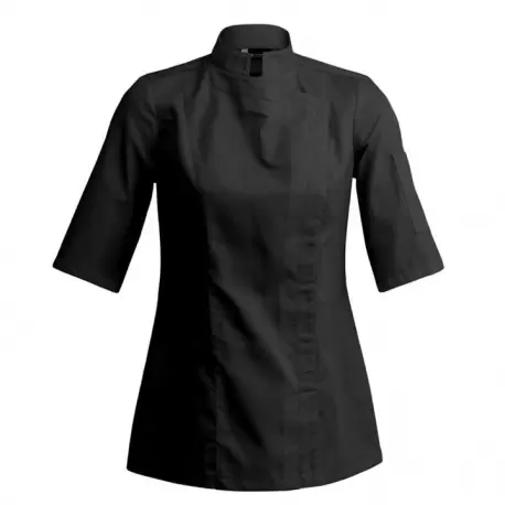 Clement Design CDW-SBW Women's SIENNE Chef's Jacket -Long or Short Sleeve (Black or White) Chef Coats & Jackets Clement Design CDW-SBW Women's SIENNE Chef's Jacket -Long or Short Sleeve (Black or White) Chef Coats & Jackets