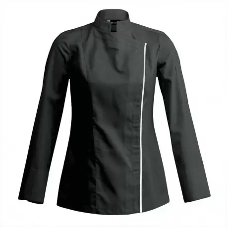 Clement Design CDW-SBW Women's SIENNE Chef's Jacket -Long or Short Sleeve (Black or White) Chef Coats & Jackets Clement Design CDW-SBW Women's SIENNE Chef's Jacket -Long or Short Sleeve (Black or White) Chef Coats & Jackets