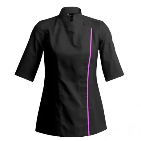 Clement Design CDW-SBW Women's SIENNE Chef's Jacket -Long or Short Sleeve (Black or White) Chef Coats & Jackets Clement Design CDW-SBW Women's SIENNE Chef's Jacket -Long or Short Sleeve (Black or White) Chef Coats & Jackets