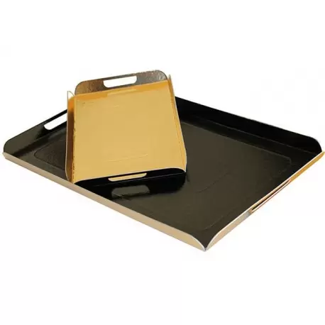 Pastry Chef's Boutique 15984 Black and Gold Folded Tray - Cardboard - 42cm x 28cm - Pack of 25 Plates and Trays Pastry Chef's Boutique 15984 Black and Gold Folded Tray - Cardboard - 42cm x 28cm - Pack of 25 Plates and Trays