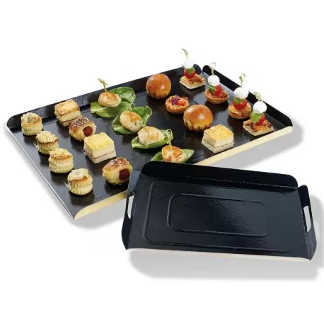 Pastry Chef's Boutique 15984 Black and Gold Folded Tray - Cardboard - 42cm x 28cm - Pack of 25 Plates and Trays Pastry Chef's Boutique 15984 Black and Gold Folded Tray - Cardboard - 42cm x 28cm - Pack of 25 Plates and Trays