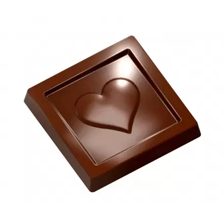 Chocolate World CW1959 Polycarbonate Heart Square Napolitain Chocolate Mold - 31.9 x 31.9 x 5 mm - 5.2gr - 3x7 Cavity - 275x1... Chocolate World CW1959 Polycarbonate Heart Square Napolitain Chocolate Mold - 31.9 x 31.9 x 5 mm - 5.2gr - 3x7 Cavity - 275x1...