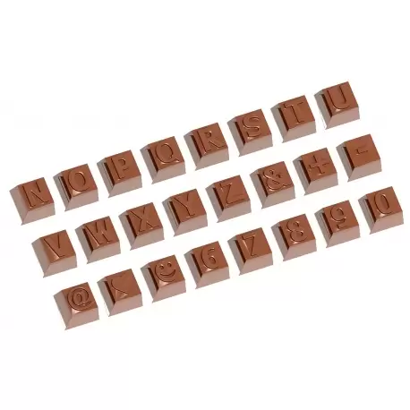 Chocolate World CW1629 Polycarbonate Alphabet (Part 2) Chocolate Mold - 24 Figures - 26 x 26 x 18.5 mm - 12gr - 3x8 Cavity - ... Chocolate World CW1629 Polycarbonate Alphabet (Part 2) Chocolate Mold - 24 Figures - 26 x 26 x 18.5 mm - 12gr - 3x8 Cavity - ...