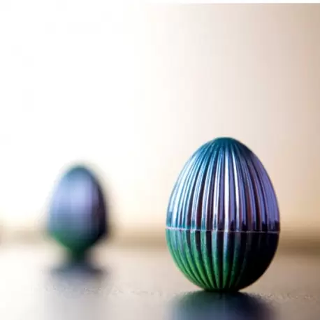 Polycarbonate Pleated Upper Part of Egg Chocolate Mold - 24.5 x 24.5 x 20 mm - 7.5gr - 3x8 Cavity - 275x135x24mm - Chocolate World