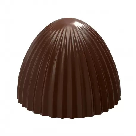 Polycarbonate Pleated Upper Part of Egg Chocolate Mold - 24.5 x 24.5 x 20 mm - 7.5gr - 3x8 Cavity - 275x135x24mm - Chocolate World