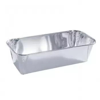 Disposable Aluminum Foil Loaf Pan Straight Smooth Sides - 160 x 80 x 58 mm - 595 ml - Pack of 100