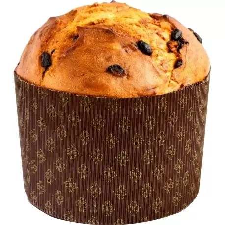 Novacart Corrugated Round Traditional High Style Panettone (Panettone Alto) - 6 5/8'' x 4 5/8'' - 60 pcs - 1 Kg