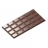 Chocolate World CW2437 Polycarbonate Break Apart Tablet Bar Chocolate Mold - 156 x 77 x 5 mm - 3x1 Cavity - 60 gr - 275x175x2...