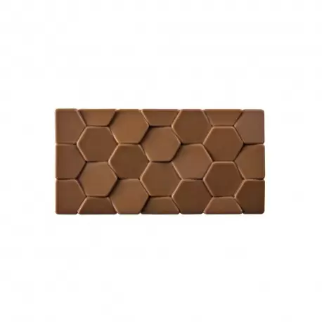 Polycarbonate Chocolate Tablet Bar Mold PAVÉ by Vincent Vallee - 155 x 77 x 10 mm - 3 pcs - 100 gr - 275 x 175 x 24 mm - Pavoni