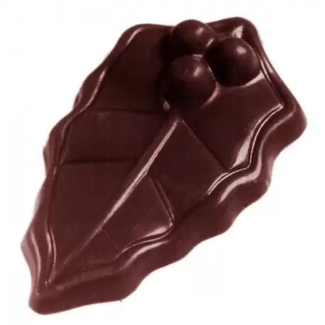 Polycarbonate Holly Leaf Chocolate Mold - 57 x 32 x 10 mm - 6gr - 2x7 Cavity - 275x135x24mm Polycarbonate Holly Leaf Chocolate Mold - 57 x 32 x 10 mm - 6gr - 2x7 Cavity - 275x135x24mm