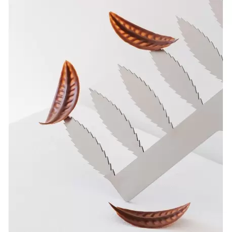 Frank Haasnoot M1116S Stainless Steel Leaf Comb - Small Feather - 60mm Ruler and Pastry Combs Frank Haasnoot M1116S Stainless Steel Leaf Comb - Small Feather - 60mm Ruler and Pastry Combs