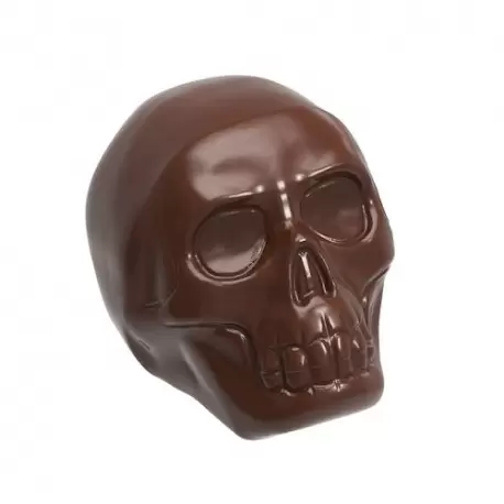 Chocolate World CW1666 Polycarbonate Skull Head Chocolate Mold - 26 x 19 x 27 mm - 16gr - 3x8 Cavity - Double Mold - 275x135x... Chocolate World CW1666 Polycarbonate Skull Head Chocolate Mold - 26 x 19 x 27 mm - 16gr - 3x8 Cavity - Double Mold - 275x135x...