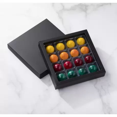 Pastry Chef's Boutique TREN16BM Matte Black Closed Frame with Clear Plastic Insert Chocolate Candy Boxes - Holds 16 Chocolate... Pastry Chef's Boutique TREN16BM Matte Black Closed Frame with Clear Plastic Insert Chocolate Candy Boxes - Holds 16 Chocolate...