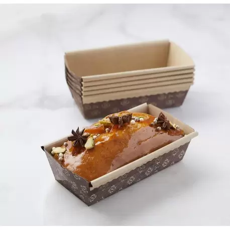 Novacart PM150-200 Novacart Paper Loaf Pans Small 6'' x 2.5'' x 2'' - PM150 - 25 pcs Cake and Loaf Paper Pans Novacart PM150-200 Novacart Paper Loaf Pans Small 6'' x 2.5'' x 2'' - PM150 - 25 pcs Cake and Loaf Paper Pans