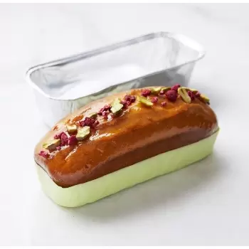 Disposable Aluminum Foil Loaf Pan Straight Smooth Sides - 193 x 72 x 50 mm - 550 ml - Pack of 100