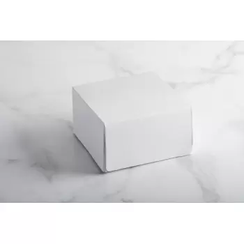 White Cardboard Pastry Cake Entremets Boxes - 20 x 20 x 10 cm - Pack of 50.