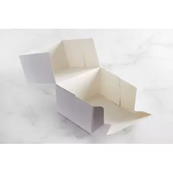 White Cardboard Pastry Cake Entremets Boxes - 20 x 20 x 10 cm - Pack of 50.