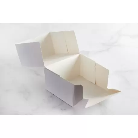 White Cardboard Pastry Cake Entremets Boxes - 20 x 20 x 10 cm - Pack of 50.