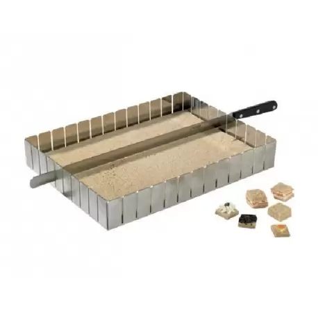 Pastry Chef's Boutique 36088 Full Size Stainless Steel Cutting Frame to cut uniorms Pastry cubes - 57x37cm - 187 parts 31 x 3... Pastry Chef's Boutique 36088 Full Size Stainless Steel Cutting Frame to cut uniorms Pastry cubes - 57x37cm - 187 parts 31 x 3...