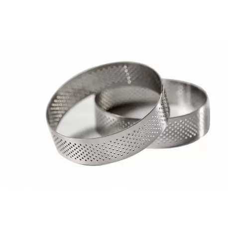 Pastry Chef's Boutique M6460 Stainless Steel Perforated Round Tart Rings ø 8 cm - 2 cm High Finger & Individual Tart Rings Pastry Chef's Boutique M6460 Stainless Steel Perforated Round Tart Rings ø 8 cm - 2 cm High Finger & Individual Tart Rings