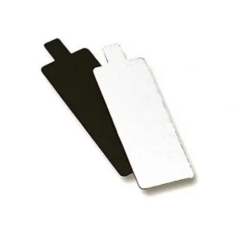 Rectangular Monoportion Pastry Tray White / Black - 135 x 40 mm - 5.5''x 1.57'' - 200 pces - Pastry Chef's Boutique