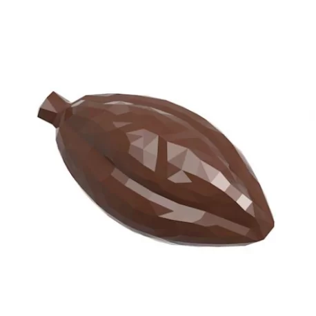 Chocolate World CW12000 Polycarbonate Cacao Bean Facet Chocolate Mold - 48.5 x 26 x 11 mm - 6.5gr - 2x8 Cavity - Double Mold ... Chocolate World CW12000 Polycarbonate Cacao Bean Facet Chocolate Mold - 48.5 x 26 x 11 mm - 6.5gr - 2x8 Cavity - Double Mold ...