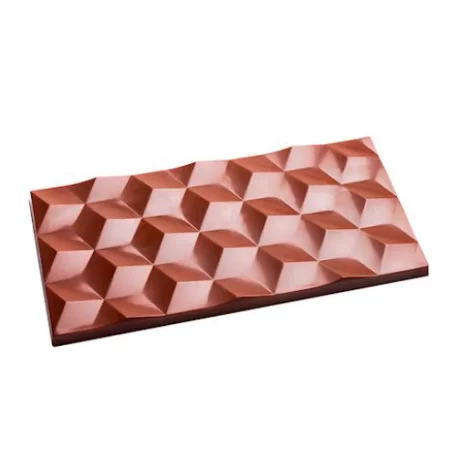 Chocolate World CW2448 Polycarbonate Faceted Geometric Tablet Chocolate Mold - 148 x 74 x 8.5 mm - 80gr - 3x1 cavity - 275x17... Chocolate World CW2448 Polycarbonate Faceted Geometric Tablet Chocolate Mold - 148 x 74 x 8.5 mm - 80gr - 3x1 cavity - 275x17...