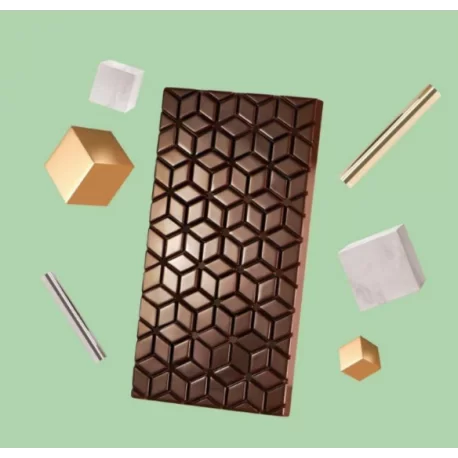 Martellato MA2016 Polycarbonate Kube Chocolate Bar Mold - 137x72x10mm - 100gr - 3pcs Tablets Molds Martellato MA2016 Polycarbonate Kube Chocolate Bar Mold - 137x72x10mm - 100gr - 3pcs Tablets Molds
