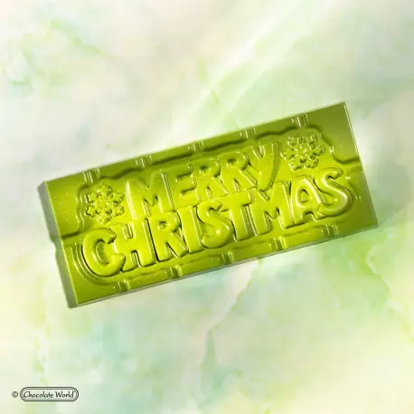 Chocolate World CW12025 Polycarbonate Merry Christmas Tablet Chocolate Mold - 118 x 50 x 8 mm - 45gr - 1x4 Cavity - 275x135x2... Chocolate World CW12025 Polycarbonate Merry Christmas Tablet Chocolate Mold - 118 x 50 x 8 mm - 45gr - 1x4 Cavity - 275x135x2...