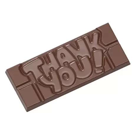 Chocolate World CW12004 Polycarbonate Thank You Tablet Chocolate Mold - 118 x 50 x 8 mm - 45gr - 1x4 Cavity - 275x135x24mm Ta... Chocolate World CW12004 Polycarbonate Thank You Tablet Chocolate Mold - 118 x 50 x 8 mm - 45gr - 1x4 Cavity - 275x135x24mm Ta...