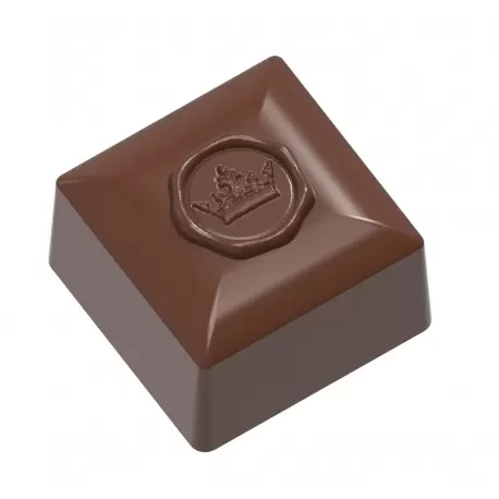 Chocolate World CW1957 Polycarbonate Square with Royalty Stamp Chocolate Mold - 26 x 26 x 17.5 mm - 12gr - 3x8 Cavity - 275x1... Chocolate World CW1957 Polycarbonate Square with Royalty Stamp Chocolate Mold - 26 x 26 x 17.5 mm - 12gr - 3x8 Cavity - 275x1...