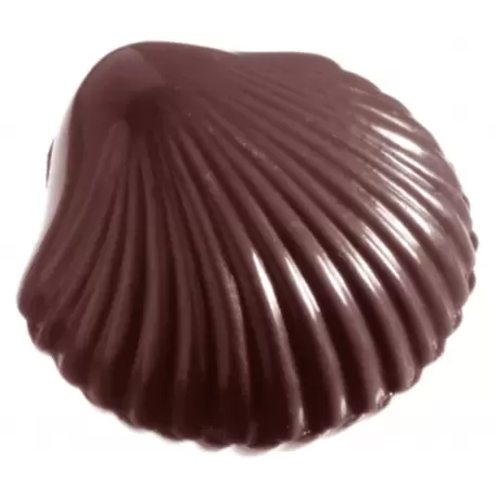Polycarbonate Scallop Shell Chocolate Mold (Same as CW2281) - 28 x 30 x 9 mm - 5gr - 4x8 Cavity - 275x135x24mm Polycarbonate Scallop Shell Chocolate Mold (Same as CW2281) - 28 x 30 x 9 mm - 5gr - 4x8 Cavity - 275x135x24mm