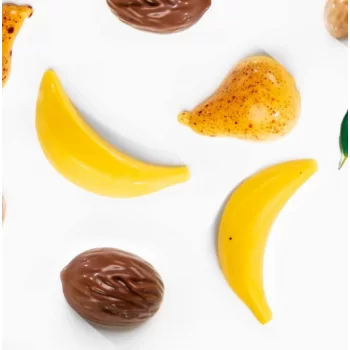 Martellato MA1033 Polycarbonate Chocolate Praline Mold - BANANA - 64x19x15mm - 10gr - 16 indents Themed Molds
