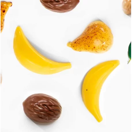 Martellato MA1033 Polycarbonate Chocolate Praline Mold - BANANA - 64x19x15mm - 10gr - 16 indents Themed Molds