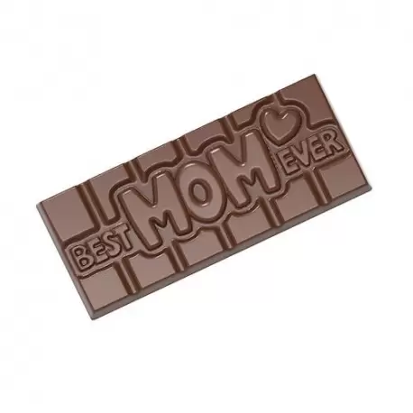 Chocolate World CW12016 Polycarbonate Best Mom Ever Tablet Chocolate Bar - 118 x 50 x 8 mm - 45gr - 1x4 Cavity - 275x135x24mm... Chocolate World CW12016 Polycarbonate Best Mom Ever Tablet Chocolate Bar - 118 x 50 x 8 mm - 45gr - 1x4 Cavity - 275x135x24mm...