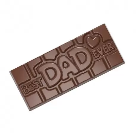 Chocolate World CW12017 Polycarbonate Best Dad Ever Tablet Bar Chocolate Mold - 118 x 50 x 8 mm - 45gr - 1x4 cavity - 275x135... Chocolate World CW12017 Polycarbonate Best Dad Ever Tablet Bar Chocolate Mold - 118 x 50 x 8 mm - 45gr - 1x4 cavity - 275x135...