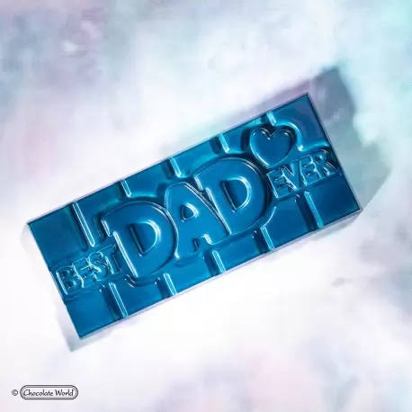 Chocolate World CW12017 Polycarbonate Best Dad Ever Tablet Bar Chocolate Mold - 118 x 50 x 8 mm - 45gr - 1x4 cavity - 275x135... Chocolate World CW12017 Polycarbonate Best Dad Ever Tablet Bar Chocolate Mold - 118 x 50 x 8 mm - 45gr - 1x4 cavity - 275x135...