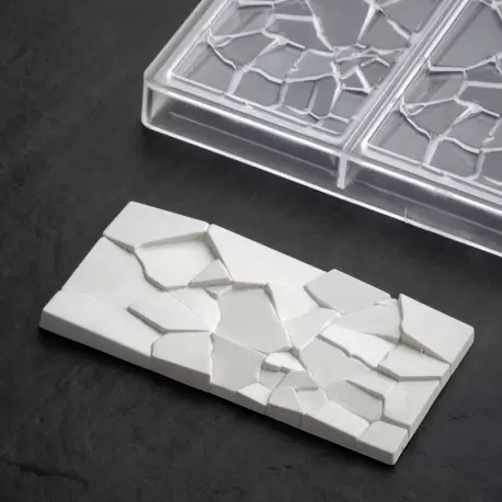 Polycarbonate Chocolate Tablet Bar Mold CRUSH by Fabrizio Fiorani - 155 x 77 x 10 mm - 3 pcs - 100 gr - 275 x 175 x 24 mm Polycarbonate Chocolate Tablet Bar Mold CRUSH by Fabrizio Fiorani - 155 x 77 x 10 mm - 3 pcs - 100 gr - 275 x 175 x 24 mm