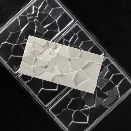 Polycarbonate Chocolate Tablet Bar Mold CRUSH by Fabrizio Fiorani - 155 x 77 x 10 mm - 3 pcs - 100 gr - 275 x 175 x 24 mm Polycarbonate Chocolate Tablet Bar Mold CRUSH by Fabrizio Fiorani - 155 x 77 x 10 mm - 3 pcs - 100 gr - 275 x 175 x 24 mm