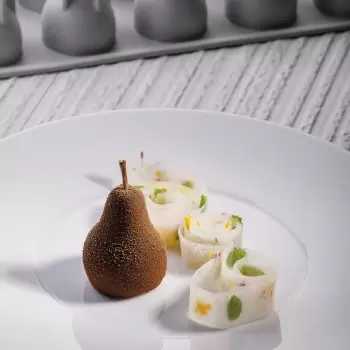 Pavoni KAISER Pear Decoration Silicone Mold - 43x55mm - 46ml - 15imprints
