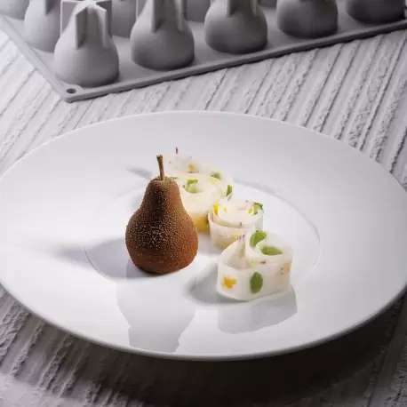 Pavoni KAISER Pear Decoration Silicone Mold - 43x55mm - 46ml - 15imprints