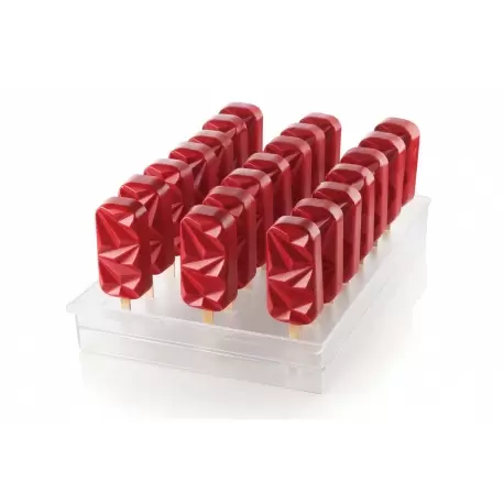 Silikomart GEL11 Shock Set of 2 Ice Cream Molds - Tray and 50 Sticks Silikomart GEL11 Shock Set of 2 Ice Cream Molds - Tray and 50 Sticks