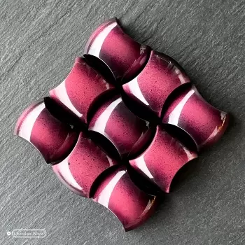 Polycarbonate "The Taster" Chocolate Mold by Lana Orlova Bauer - 34.5 x 29.5 x 17 mm - 13.5gr - 3x7 Cavity - 275x135x24mm