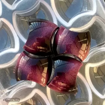 Polycarbonate "The Taster" Chocolate Mold by Lana Orlova Bauer - 34.5 x 29.5 x 17 mm - 13.5gr - 3x7 Cavity - 275x135x24mm