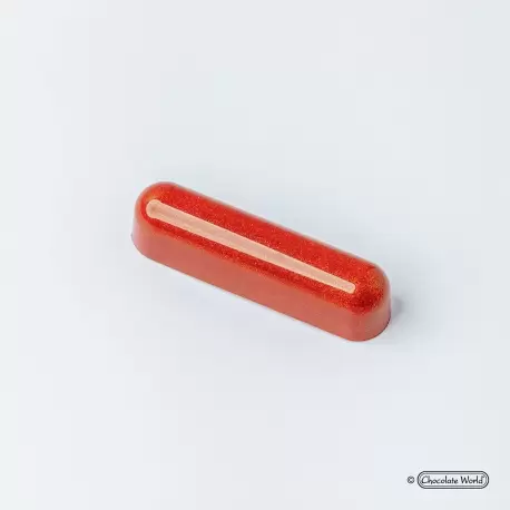 Polycarbonate Éclair Snack Bar Chocolate Mold by Carole Bertuccio - 78.5 x 19 x 20 mm - 29gr - 4x3 Cavity - 275x135x24mm Polycarbonate Éclair Snack Bar Chocolate Mold by Carole Bertuccio - 78.5 x 19 x 20 mm - 29gr - 4x3 Cavity - 275x135x24mm