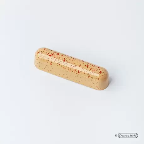 Polycarbonate Éclair Snack Bar Chocolate Mold by Carole Bertuccio - 78.5 x 19 x 20 mm - 29gr - 4x3 Cavity - 275x135x24mm Polycarbonate Éclair Snack Bar Chocolate Mold by Carole Bertuccio - 78.5 x 19 x 20 mm - 29gr - 4x3 Cavity - 275x135x24mm