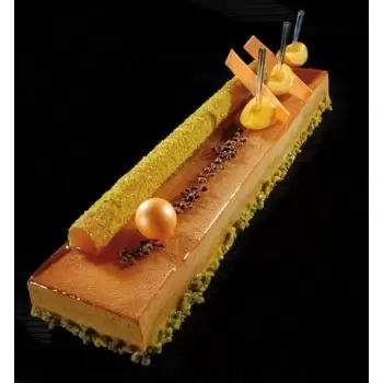 Matfer Bourgeat Stainless Steel Square Long Log Pastry Frame - 22x 2 3/4x 2 3/4