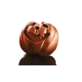 Polycarbonate Halloween Pumpkin Chocolate Mold - Double Mold - 34x31x15mm - 9+9 gr - 12+12 Cavity - 12 Whole fig - 275x175mm
